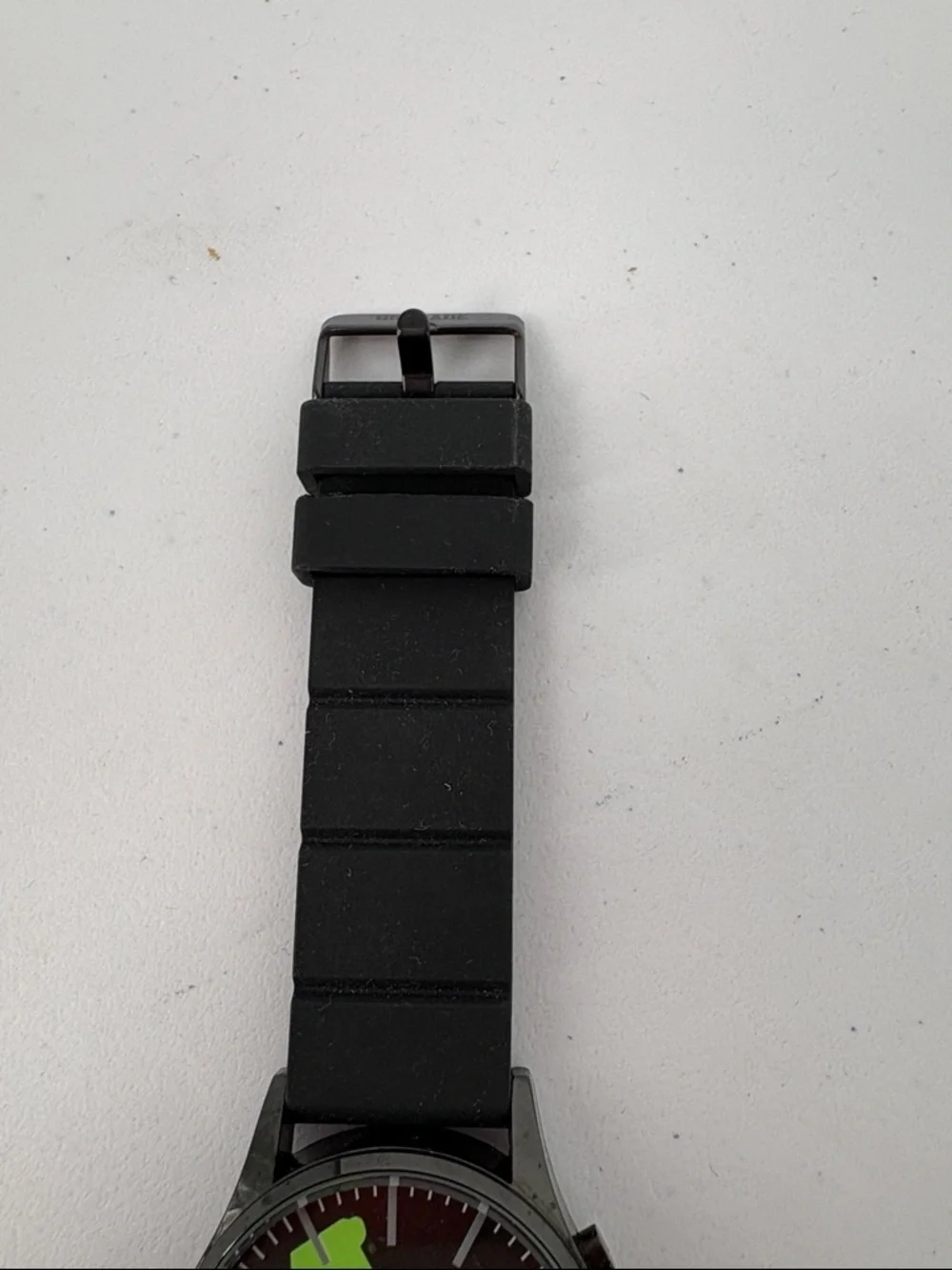 🐯 Grenade Launch Black Silicone Strap Watch with Green Dial Accent